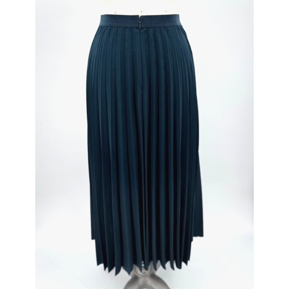 COS Pleated Midi Skirt Size 4 Teal High Waisted Minimalist A-Line Classic - Picture 3 of 9